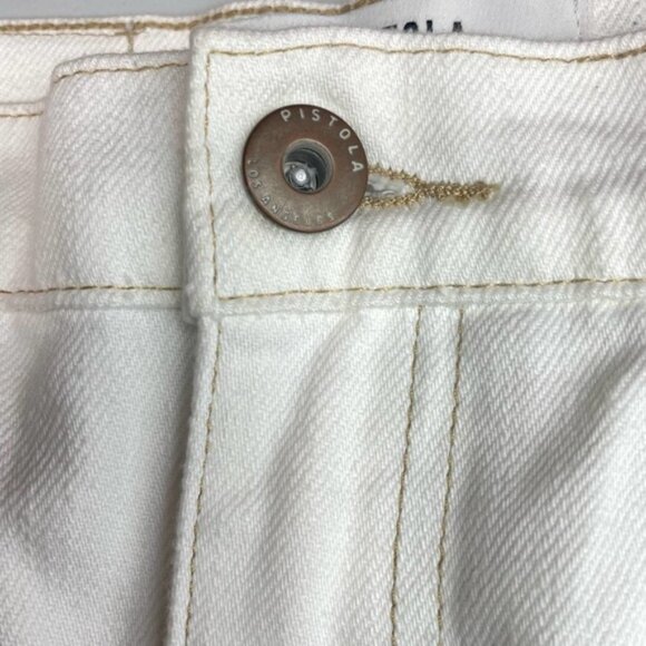 PISTOLA Denim Mini Skirt Sz 26 White Raw Hem - Picture 5 of 10